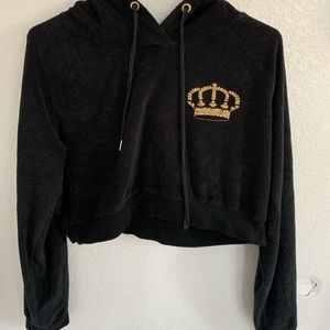 Black cropped Juicy Couture hoodie